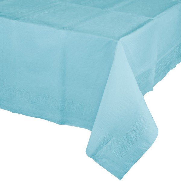 Pastel Blue Tablecover Tissue & Plastic Back 137cm x 274cm - party supplies australia
