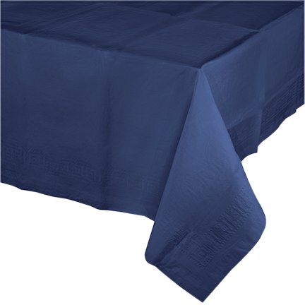 Navy Blue Tablecover Tissue & Plastic Back 137cm x 274cm - party supplies australia