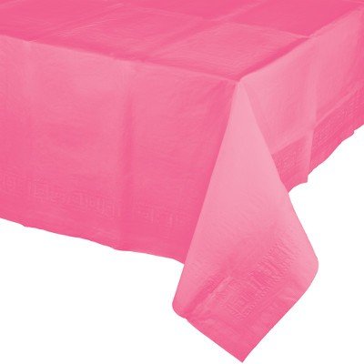 Candy Pink Tablecover Tissue & Plastic Back 137cm x 274cm - party supplies australia