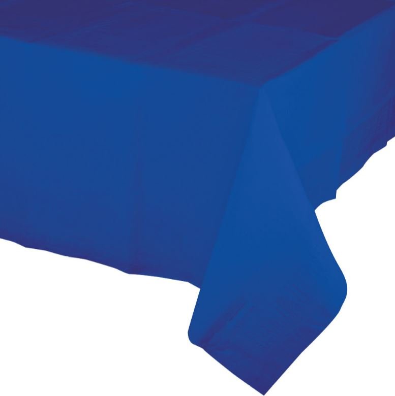 Cobalt Blue Tablecover Tissue & Plastic Back 137cm x 274cm - party supplies australia