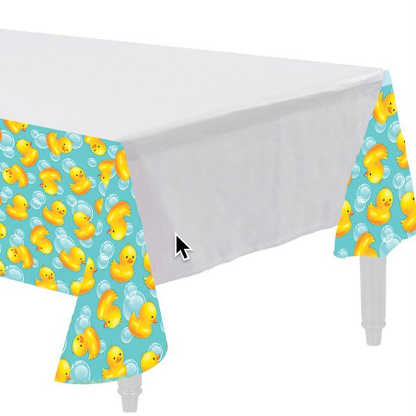 Bubble Bath Baby Tablecover Plastic Border Print 137cm x 259cm - party supplies australia