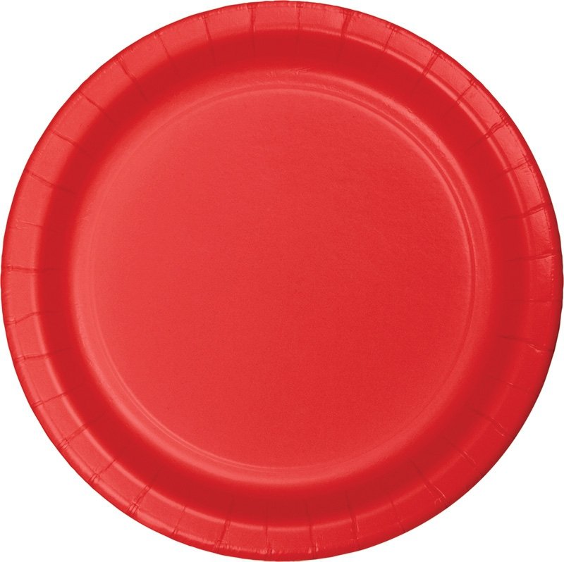 Classic Red Lunch Plates Paper 18cm - party supplies australia