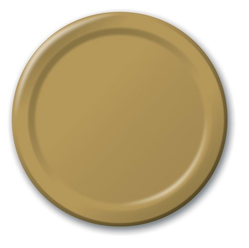 Glittering Gold Lunch Plates Paper 18cm - party supplies australia