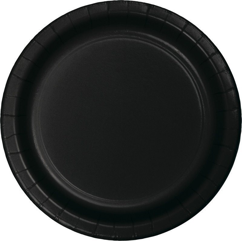 Black Velvet Lunch Plates Paper 18cm - party supplies australia