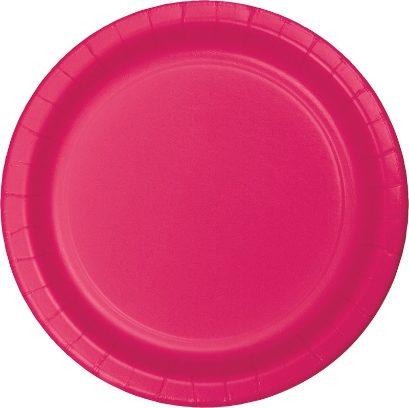 Hot Magenta Lunch Plates Paper 18cm - party supplies australia