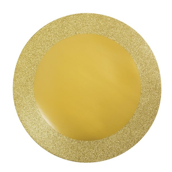 Sparkle & Shine Gold Placemats Glittered Cardboard 35cm - party supplies australia