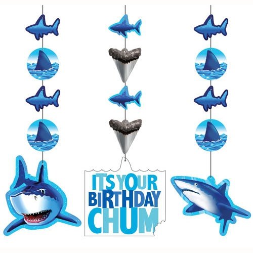 Shark Splash Hanging String Cutouts 91cm - party supplies australia