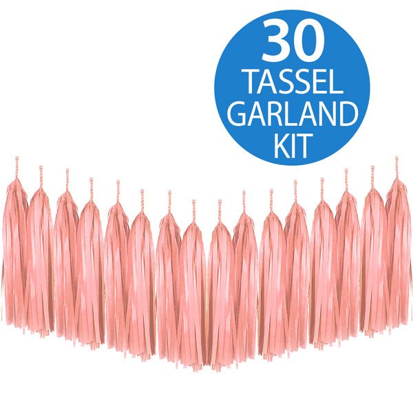 Tassel Garland Tissue Paper Peach - party supplies australia