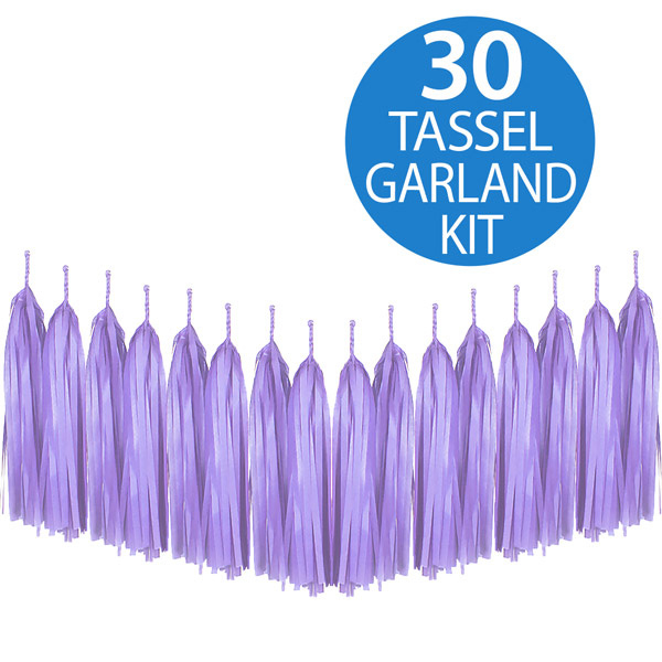 Tassel Garland Tissue Paper Lavender Lilac - party supplies australia