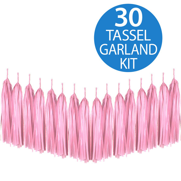 Tassel Garland Tissue Paper Pale Pink - party supplies australia