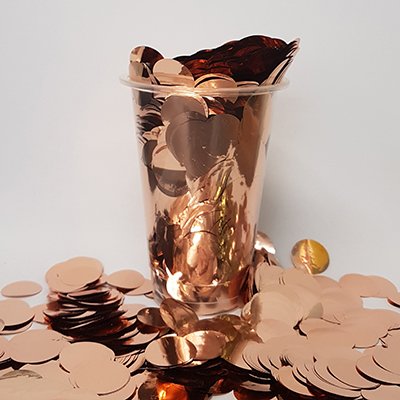 Confetti Rose Gold Metallic 2cm - party supplies australia