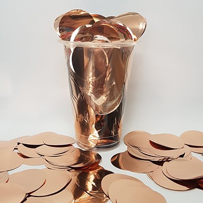 Confetti Rose Gold Metallic 3.5cm Circles Round - party supplies australia