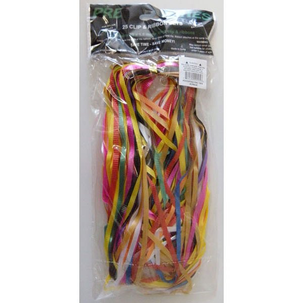 Pre-Tied Ribbons Assorted with Round Clips - party supplies australia