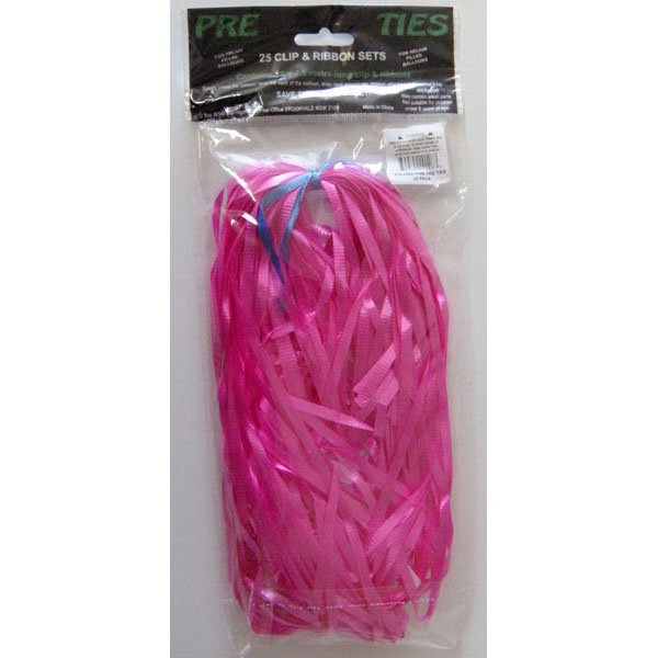 Pre-Tied Ribbons Fuchsia with Round Clips - party supplies australia