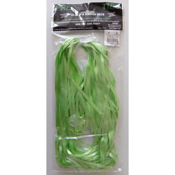 Pre-Tied Ribbons Lime Green with Round Clips - party supplies australia