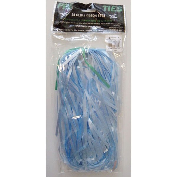 Pre-Tied Ribbons Light Blue with Round Clips - party supplies australia
