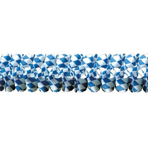 Oktoberfest Bavarian Check Blue & White Garland - party supplies australia